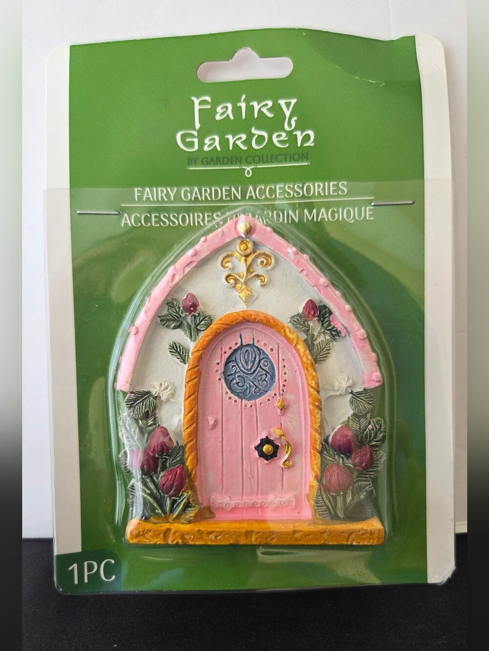 Fairy Garden Pink Rose Arch Door Resin Miniature Accent Ornament